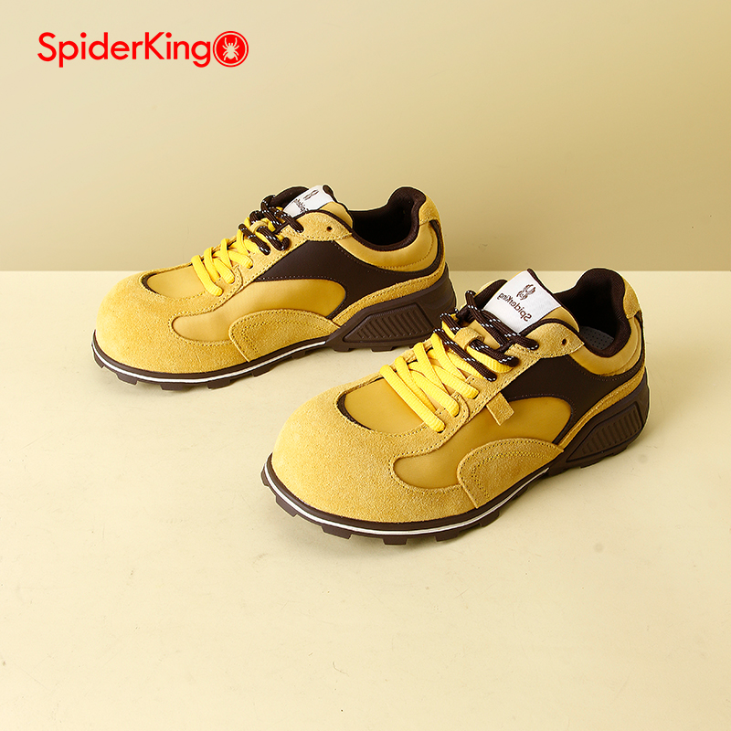 蜘蛛王真皮糖果色丑萌德训鞋女2025春秋运动老爹鞋户外休闲旅游鞋 - 图1