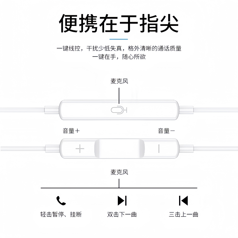 适用红米Note9耳机原装小米Note9pro有线耳机入耳式线控带麦正品 - 图1