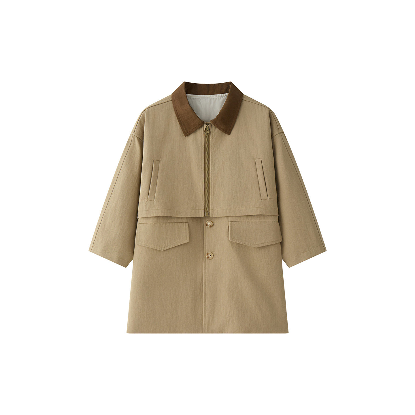 虾酱麻麻男童中长款风衣秋冬装2025新款男孩洋气韩范纯棉儿童外套,淘宝优惠券,粉丝福利购,淘宝优惠卷