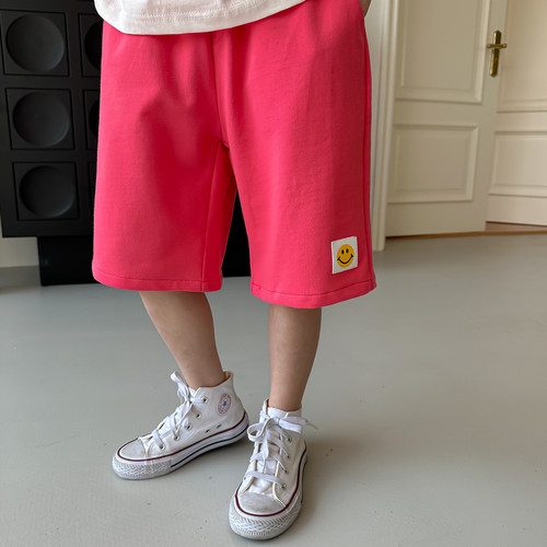 虾酱麻麻男童短裤夏季2025新款薄款宝宝休闲儿童装六分运动裤子潮 - 图0