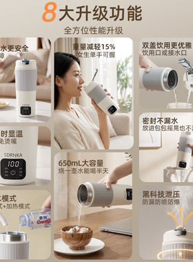便携烧水杯650ml容量Type-C加热