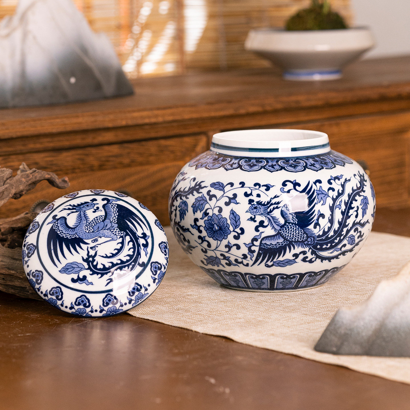 景德镇陶瓷器仿古青花瓷将军罐陶瓷花瓶摆件储物罐中式家居装饰品,淘宝优惠券,粉丝福利购,淘宝优惠卷