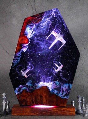 跨境galaxy resin lamp星球大战树脂灯太空飞船大战银河树脂夜灯