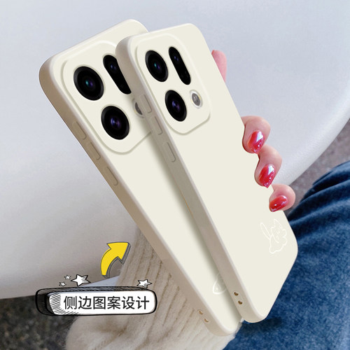 适用oppofindx9手机壳小猫小鱼OPPOFindx9Pro新款液态硅胶PLG120保护套全包创意男女PLJ110直边简约防摔软壳 - 图2