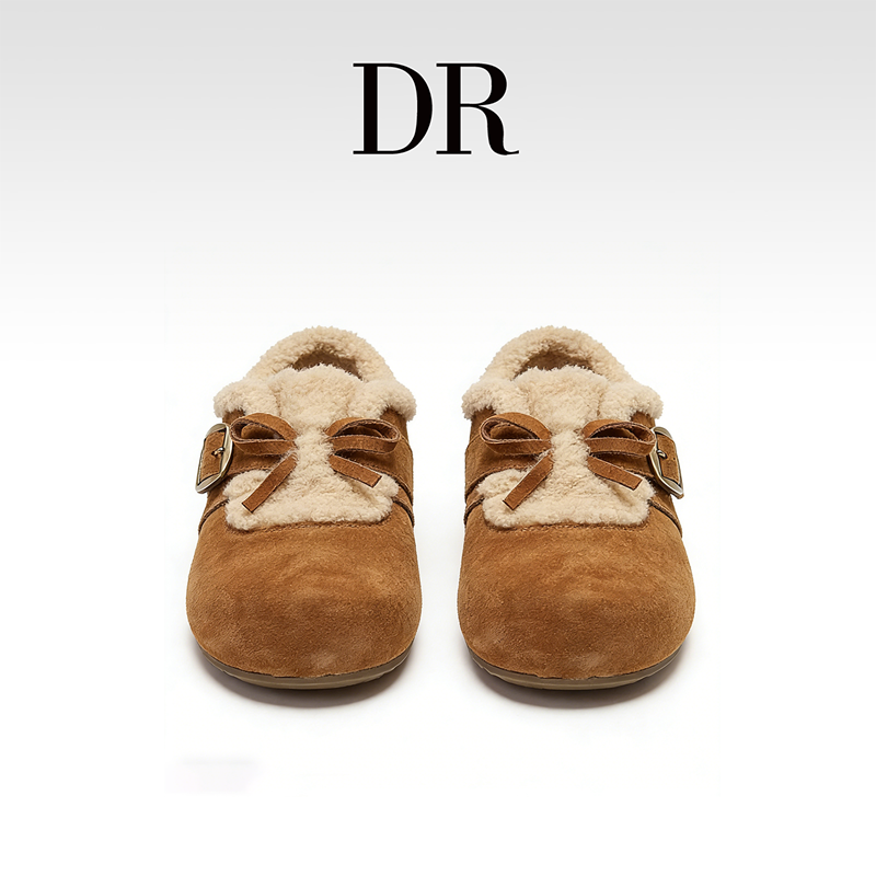 DR官方正品时尚复古2025休闲搭扣低跟浅口纯色平底青年圆头两穿,淘宝优惠券,粉丝福利购,淘宝优惠卷