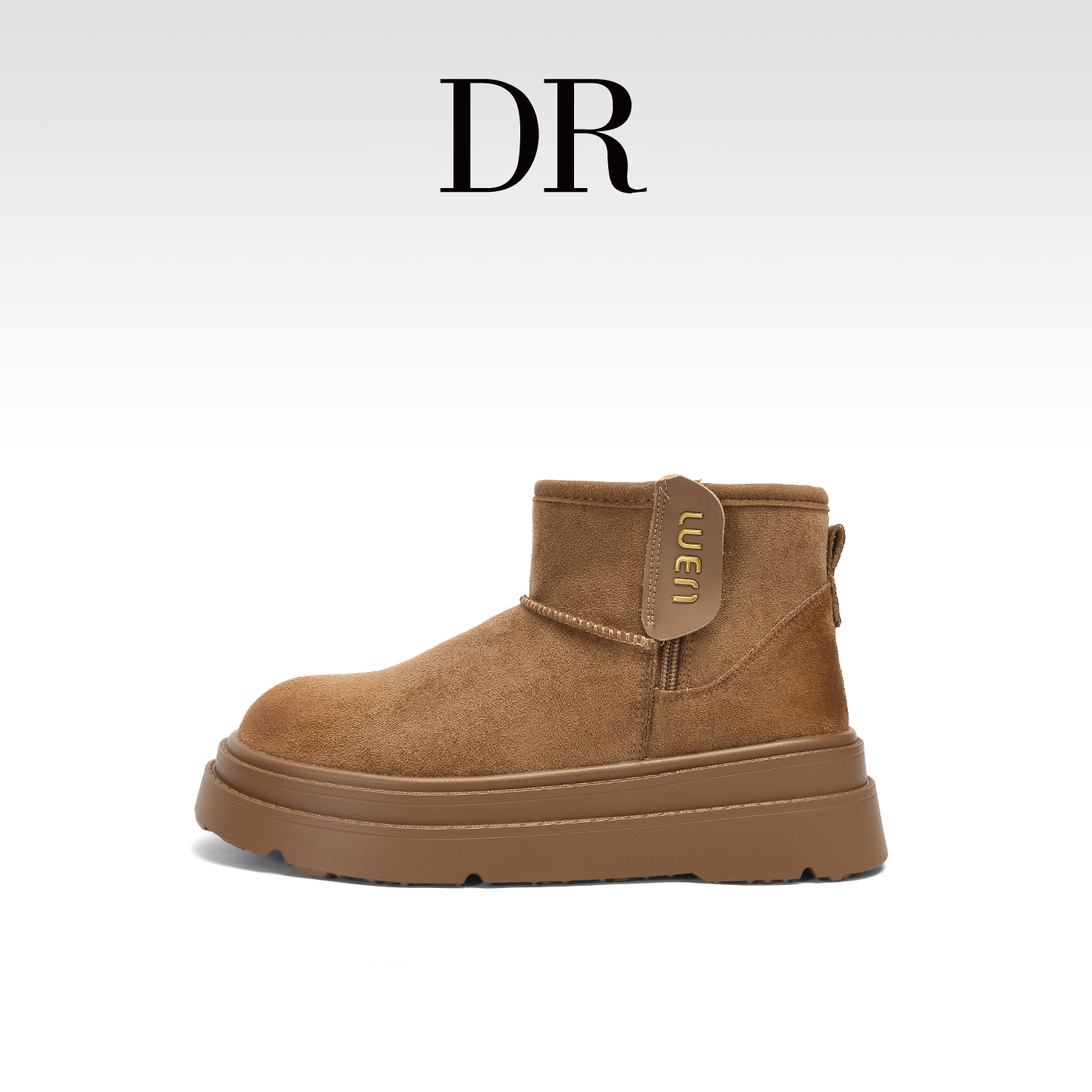 DR官方正品真皮厚底加绒保暖雪地靴女2025冬增高防滑加厚东北棉鞋 - 图0