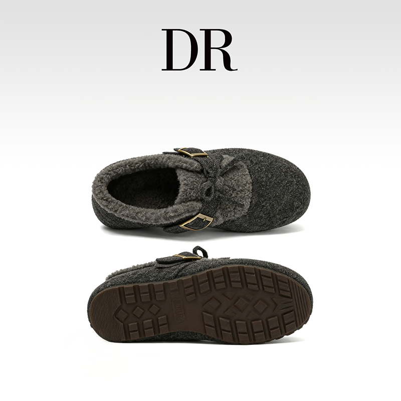 DR官方正品时尚休闲搭扣低跟浅口羊绒勃肯鞋平底青年圆头呢子纯色,淘宝优惠券,粉丝福利购,淘宝优惠卷