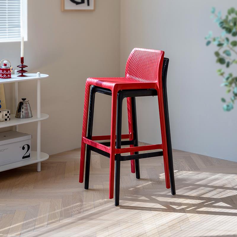 北欧家用高脚椅现代简约酒吧椅小户型商用奶茶咖啡店网红ins凳子 - 图1