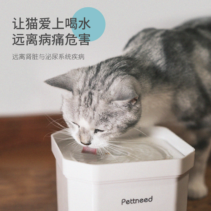 Pettneed猫咪饮水机流动宠物水盆猫用狗狗喝水神器喂水器自动循环 - 图0