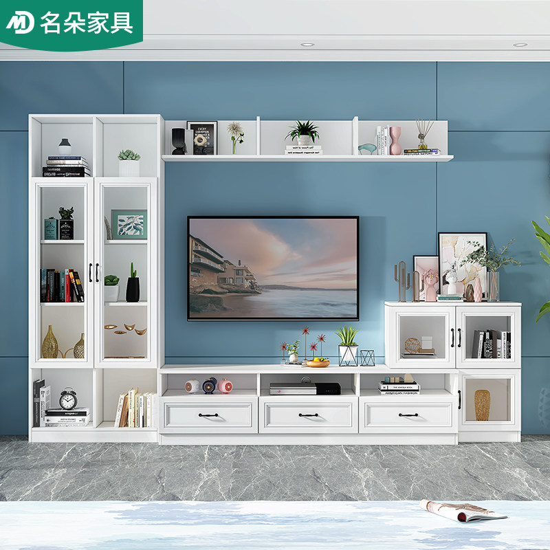 电视柜组合小户型现代简约边柜壁挂式墙柜loft置物架经济型家用_虎窝淘