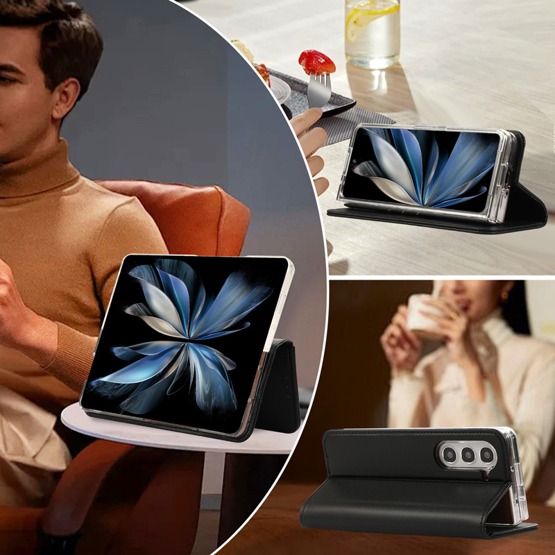 一体折叠支架翻盖附吸适用三星zfold6手机壳新品fold7保护套素皮zfold5折叠屏皮套创意高档插卡零钱商务外壳