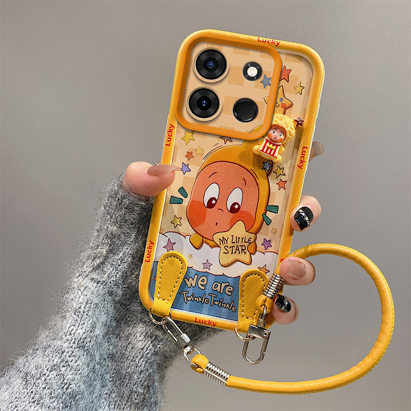 库洛米适用Tecno Pop7pro手机壳可爱潮流少女tecon小新创意卡通p0p7pro保护套tecmo pop7por米奇硅胶手绳传音 - 图1