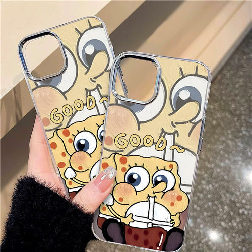 海绵宝宝适用华为Y92019手机壳透明卡通华为Y7Pro2019男女华为Y9Prime2019斜跨手绳软边趣味可爱壳 - 图1