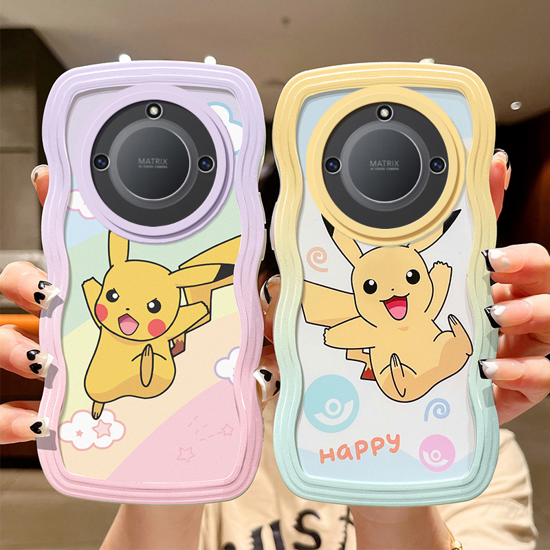 适用于荣耀X40手机壳新款曲屏版honorx40动漫全包摄像头。华为容耀x40i手机套ins风波浪X4O卡通可爱少女心x40