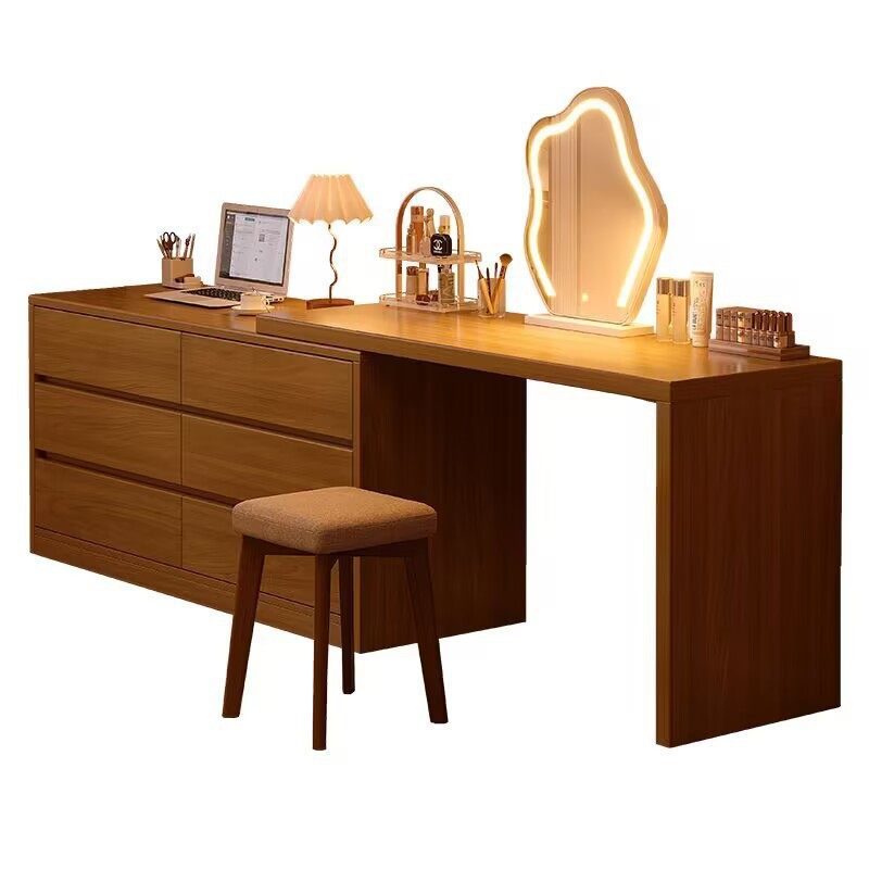 新实木梳妆台卧室现代简约床尾斗柜化妆台一体收纳柜化妆桌带柜子,淘宝优惠券,粉丝福利购,淘宝优惠卷