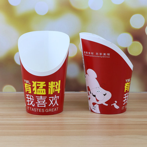 一次性香港鸡蛋仔斜口纸杯加厚烟囱面包冰淇淋鸡米花薯条小吃纸杯 - 图1