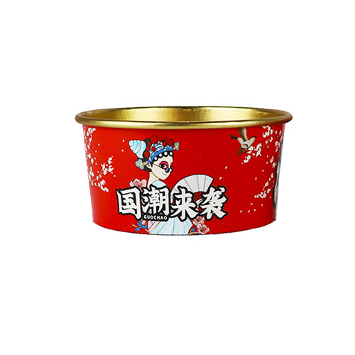 一次性金箔纸碗加厚国潮古风网红小吃碗防油防漏家用圆形外卖饭盒 - 图3