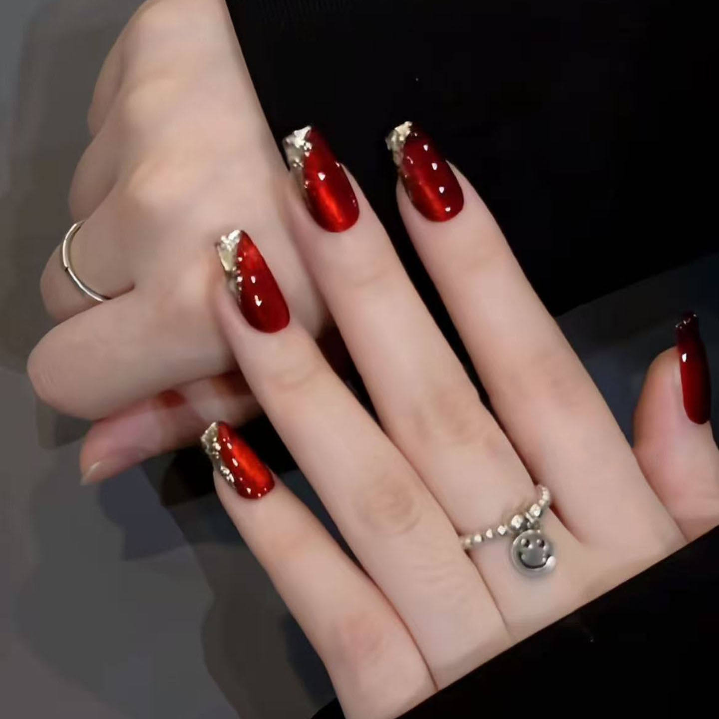 GC【开门红】新年新款安克拉红猫眼法式手工制作光疗显白可卸甲片,淘宝优惠券,粉丝福利购,淘宝优惠卷