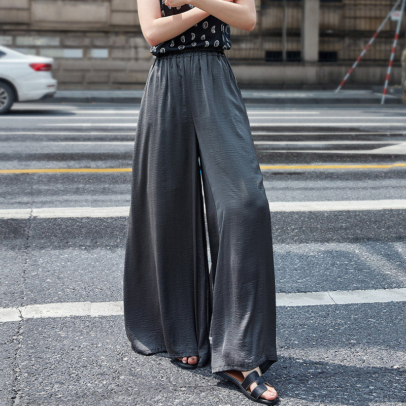 夏季阔腿裤新款高腰宽松潮休闲裤子 裙踪魅影休闲裤