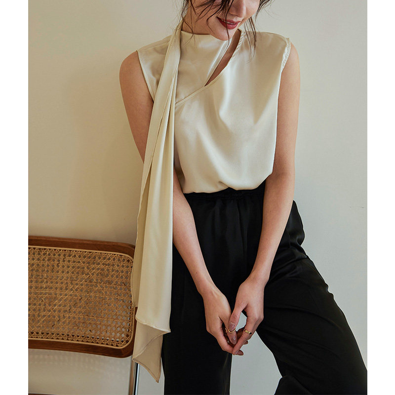 心机挂脖无袖夏季新款法式设计感 裙踪魅影背心吊带