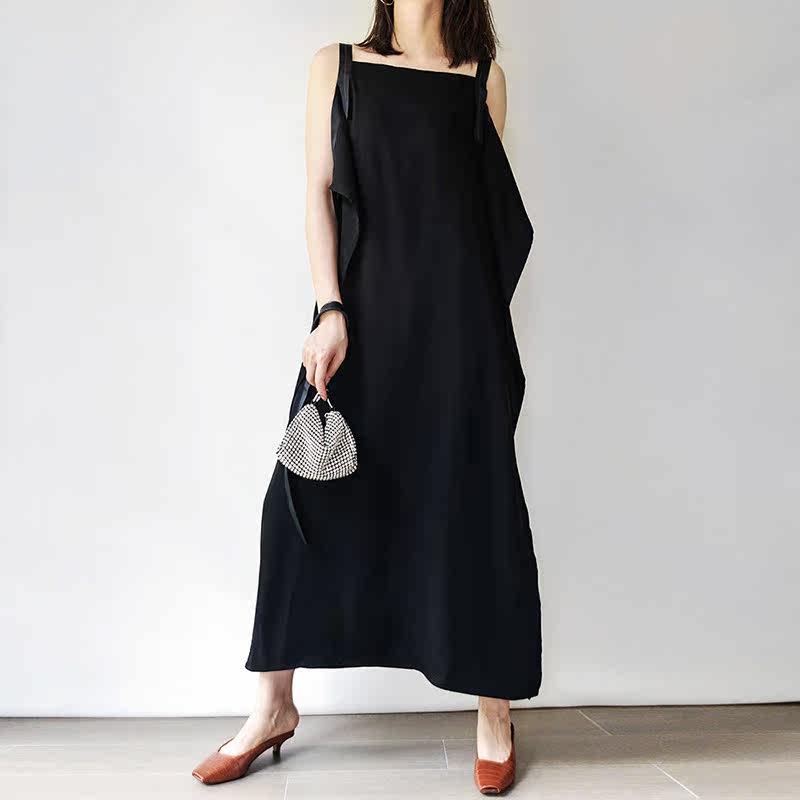 韩版2020夏季宽松显瘦无袖连衣裙 裙踪魅影连衣裙