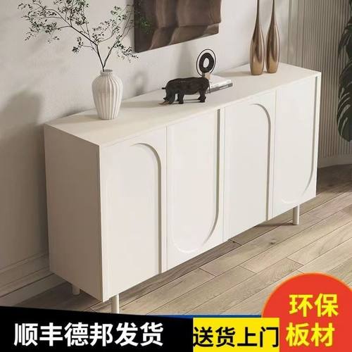 鞋柜法式门口家用靠墙入户新款清仓奶油一体鞋架网红收纳储物柜 - 图1