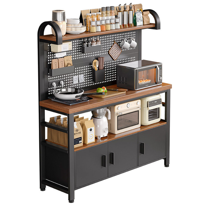 Tea cabinet storage rack beside the refrigerator sideboard home living room storage rack floor-to-ceiling wall-mounted dining table rack with holes