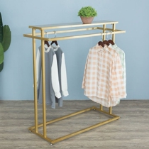 Clothing Store Show Shelves Landing Style Womens Clothing Store Shelves Double Bar Rack Liftable Island Shelf Double-Row Hung Hanger Ground