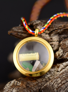 天然装朱砂小空容器瓶男女嘎乌盒