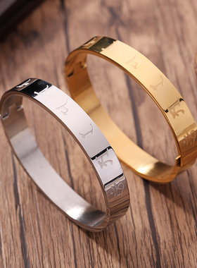 钛金楞严咒男女款经文手镯