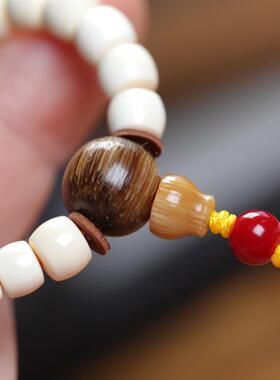 披毛犀套装非洲猛犸象牙搭配亚洲老料披毛犀无事牌项链挂坠高端藏