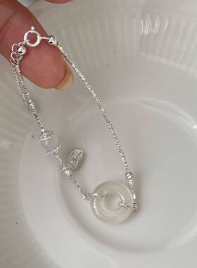 日系设计师topwhits银白玉髓碎银子手链女款日系高级感小众设计