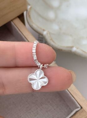 日系设计师topwhits银爆闪幸运四叶草项链女日系轻奢小众设计锁骨