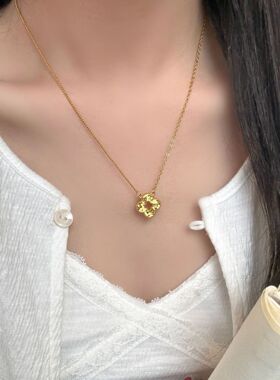 日系设计师topwhits银四叶草碎冰冰项链女轻奢高级感小众设计锁骨