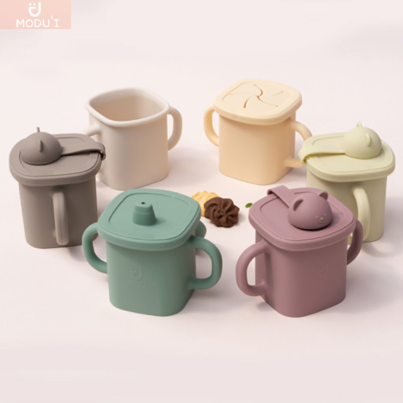 韩国modui宝宝多功能硅胶水杯儿童吸管杯婴儿喝水喝奶学饮杯防摔,淘宝优惠券,粉丝福利购,淘宝优惠卷