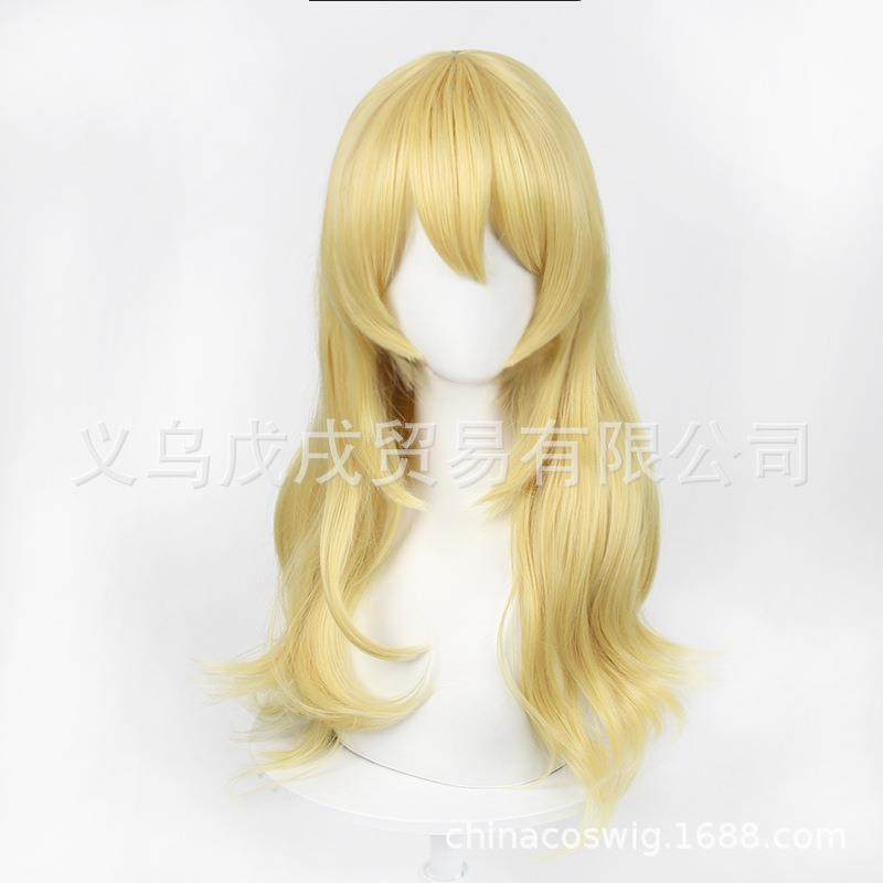 四月是你的谎言 宫园薰 cos假发 仿真头皮顶 金色卷发 现货 - 图0