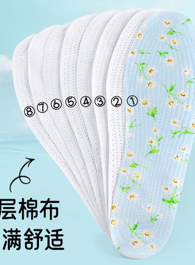 儿童千层布鞋垫吸汗防臭可裁剪