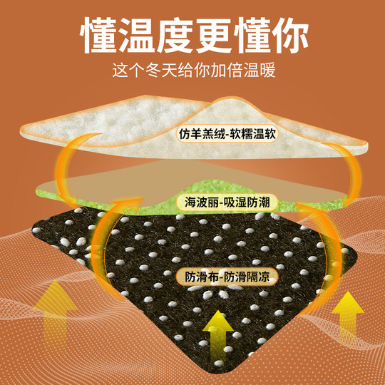冬季超薄保暖鞋垫羊毛皮毛一体女新款防寒加绒羊羔毛绒薄款男毛毡