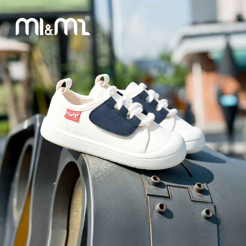 m1m2西班牙童鞋儿童帆布鞋舒适透气幼儿室内鞋魔术贴男女童小白鞋 - 图2