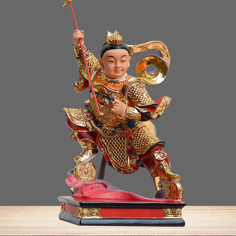 包邮 哪吒 三太子 中坛元帅 脚踏风火双轮 12英寸 神像 佛