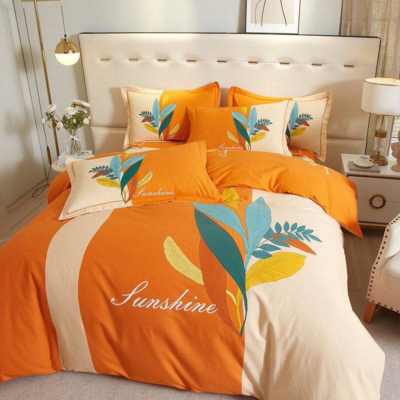 纯棉磨毛四件套秋冬轻奢三件套床单 假日印象床品套件/四件套/多件套