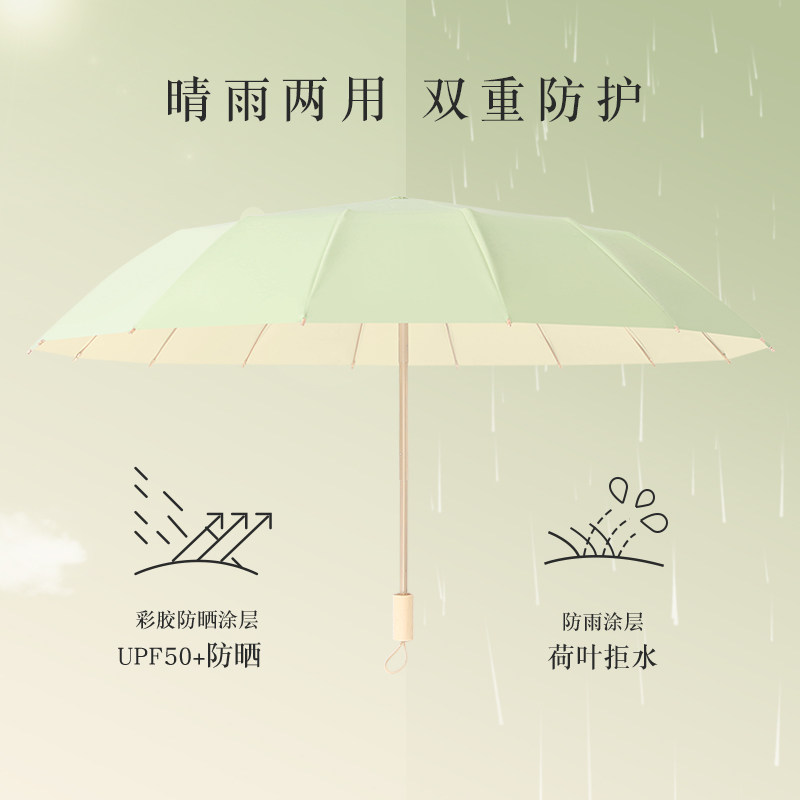 雨伞16骨女晴雨两用加大加固彩胶防晒太阳伞防紫外线高级感遮阳伞,淘宝优惠券,粉丝福利购,淘宝优惠卷