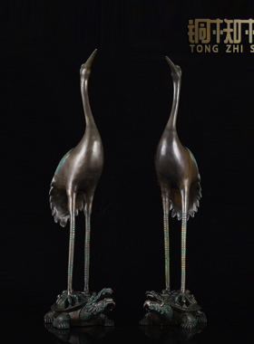 纯铜门厅龟鹤延年灵芝乔迁礼品