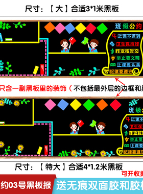 班级公约黑板报装饰墙贴班级文化墙布置中小学幼儿园区角环创材料