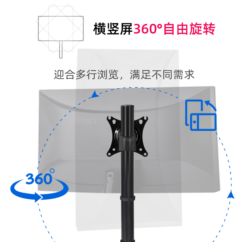 通用14-43寸显示器屏幕连接配件电脑支架底座扩展件DIY支架单屏变-图2
