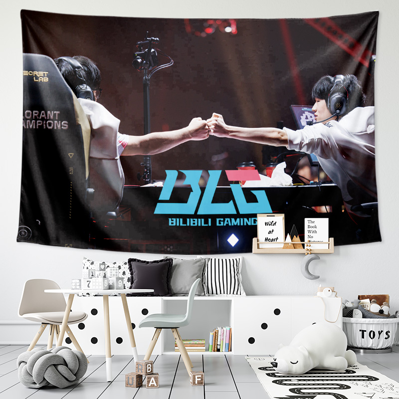 BLG哔哩哔哩战队周边LPL战队应援旗帜手幅宿舍装饰背景布海报挂布 - 图2