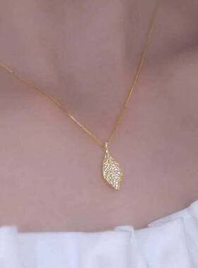 叶子项链女小众高级感锁骨