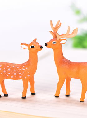 微景观小鹿多肉盆栽桌面装饰品动物摆件