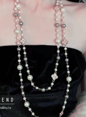 国风长款项链2025女夏季高级新中式旗袍配饰毛衣链