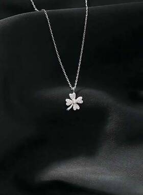 幸运4叶草项链女简约钛钢